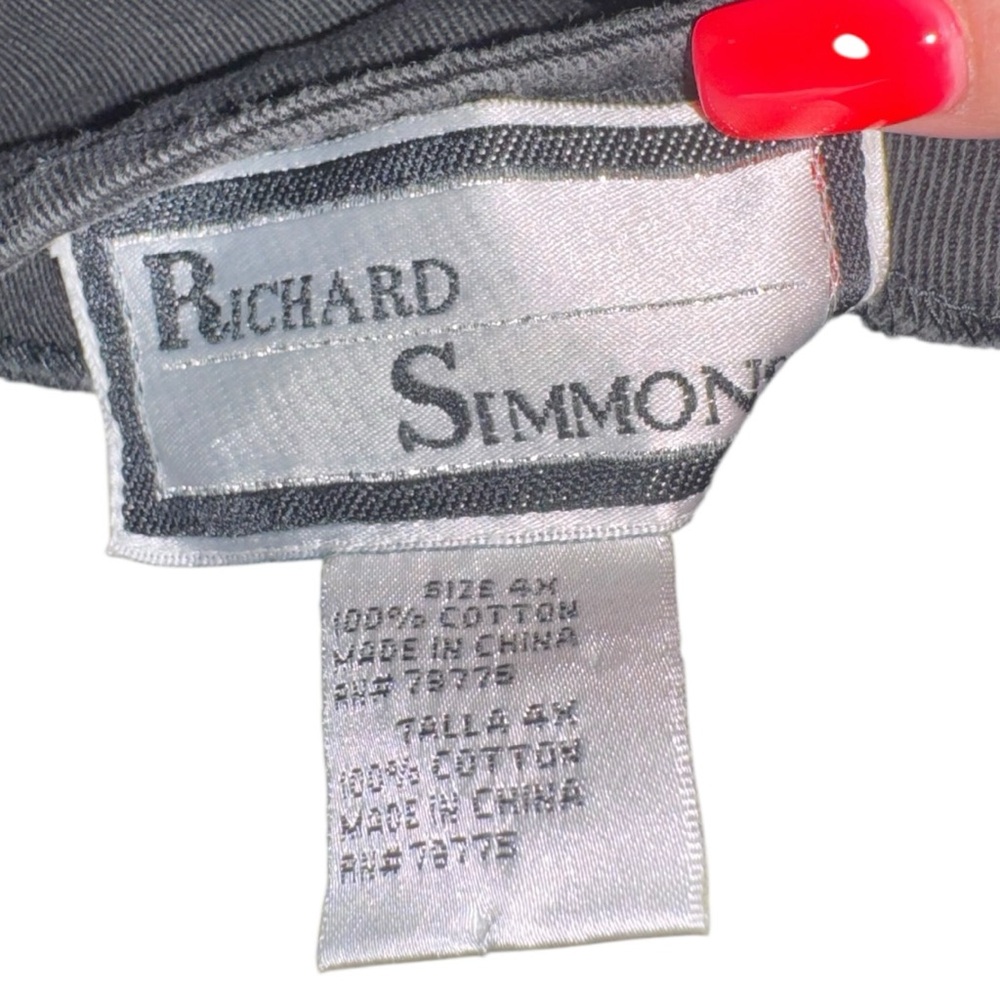 VTG 90s -Y2K denim vest with floral appliqué in black by Richard Simons size 4X - Picture 3 of 6